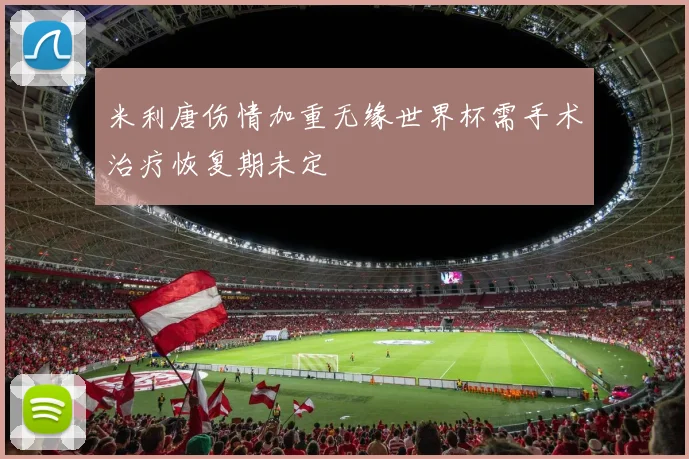 米利唐伤情加重无缘世界杯需手术治疗恢复期未定